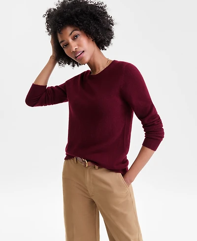 Charter Club Women's Long-Sleeve 100% Cashmere Crewneck Sweater, Macy's Exclusive