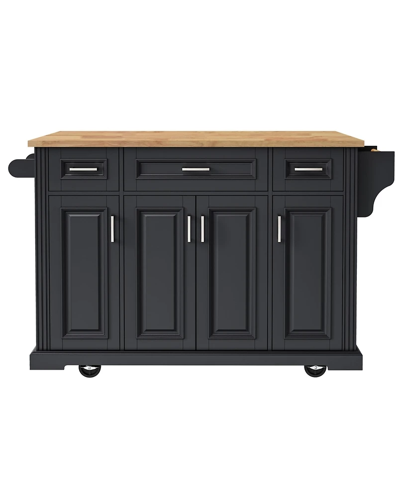 Streamdale 54" Kitchen Island Cart, Drop Leaf, Storage