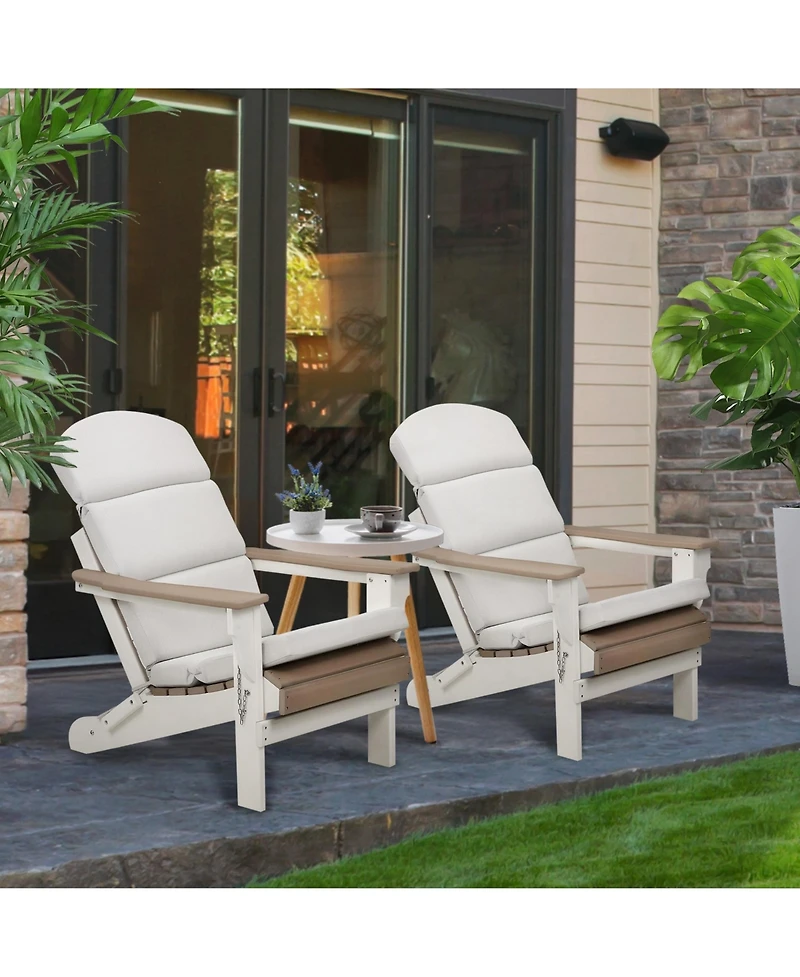 Aoodor Patio Chair Cushions for Adirondack Chairs, High-Back Design, 52"x20"x2.5" Olefin Fabric Slipcovers with Ties, Outdoor Furni