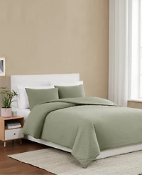 Brooklyn Loom Woven Texture 3-Pc. Duvet Cover Set, Full/Queen