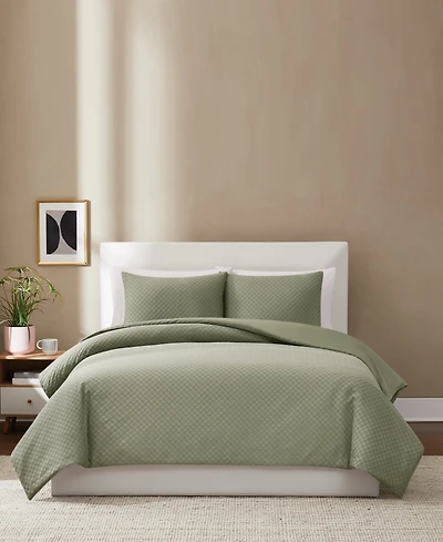 Brooklyn Loom Woven Texture 3-Pc. Duvet Cover Set, Full/Queen