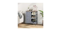 Rolling Kitchen Island Utility Storage Cart with 3 Large Drawers