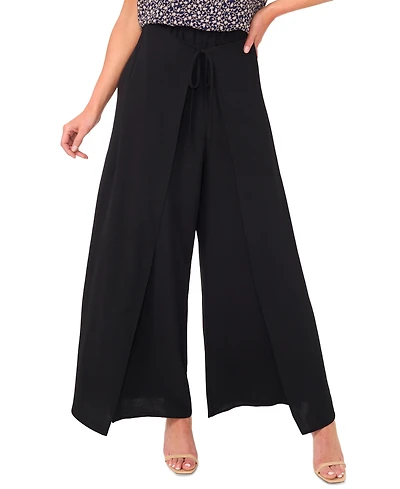 CeCe Women's High-Rise Side-Overlap Self-Tie Pants