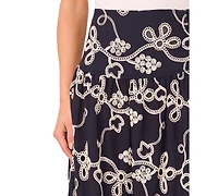 CeCe Women's Eyelet-Embroidered Wide-Waist Midi Skirt