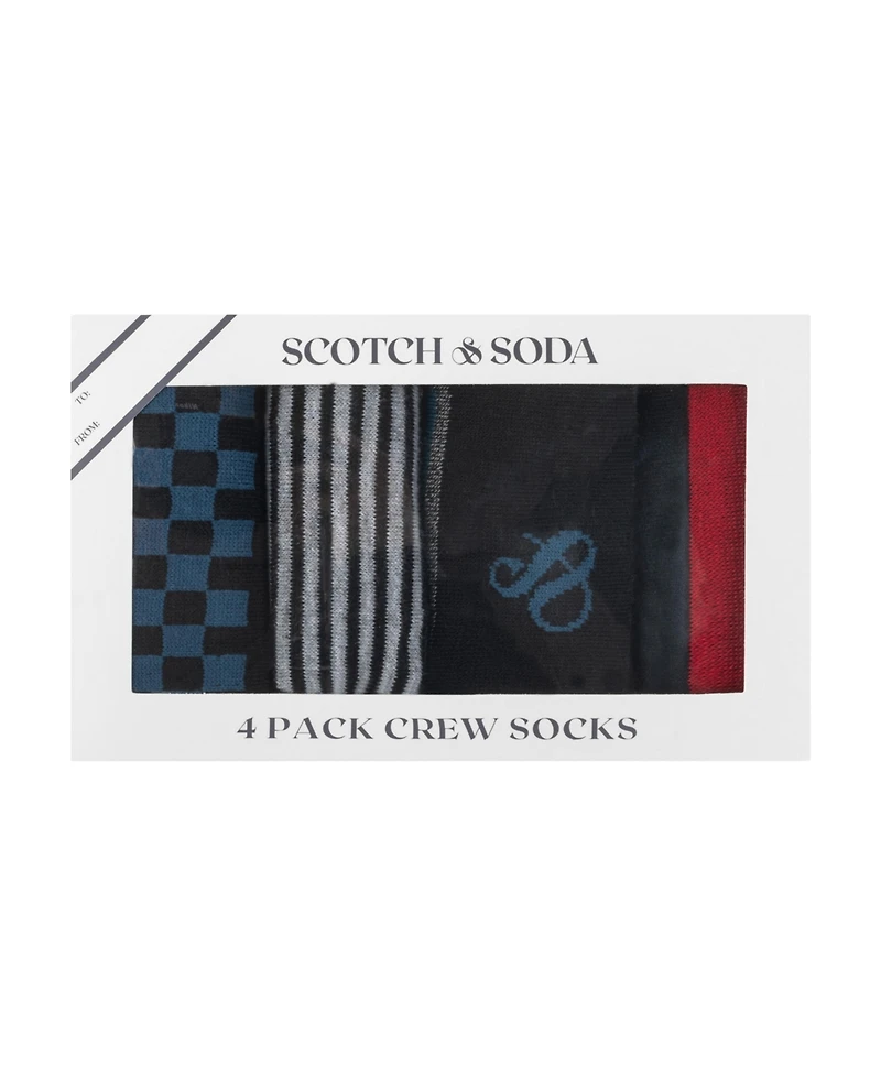 Scotch & Soda Men's 4-Pack Patterned Dress Socks