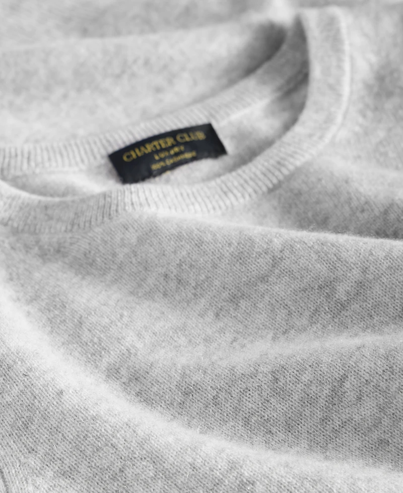 Charter Club Women's Long-Sleeve 100% Cashmere Crewneck Sweater, Macy's Exclusive