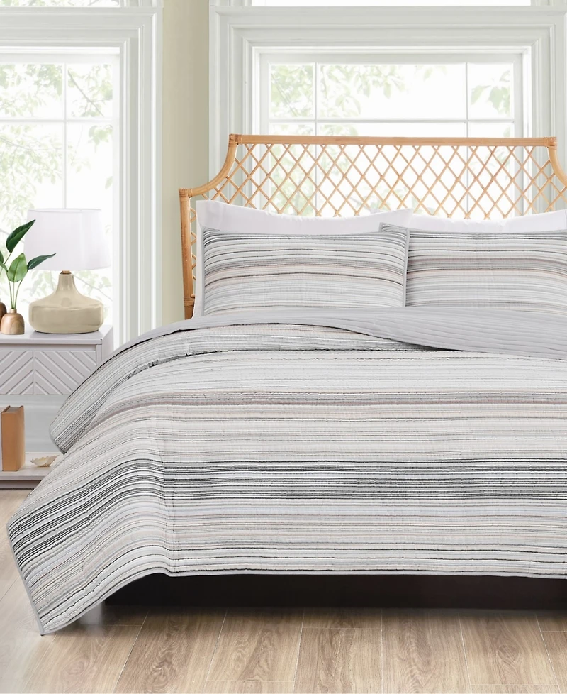 Oceanfront Resort Navarre Yarn Dye Stripe 3-Pc. Quilt Set, Full/Queen
