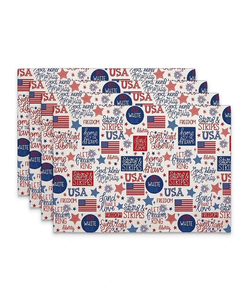 CounterArt Home of the Brave Premier Fabric Placemats, Set of 4