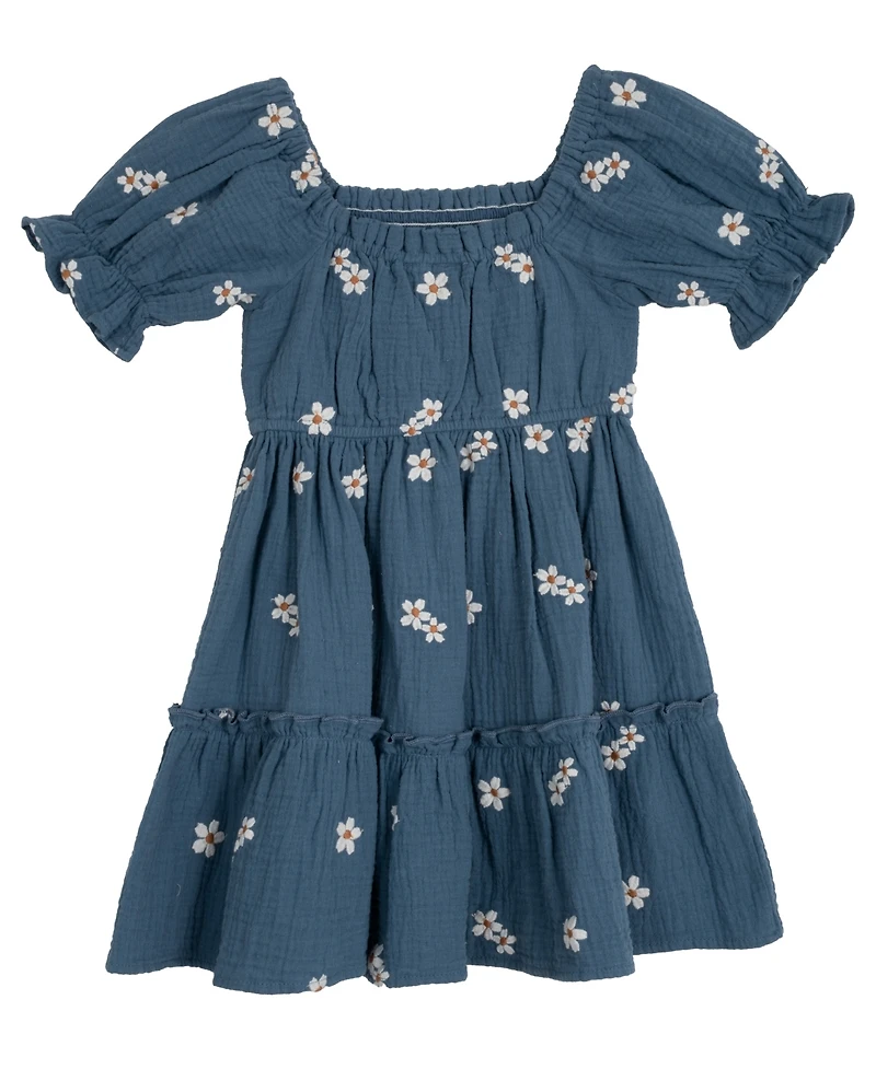 Rare Editions Toddler and Little Girls Daisy Embroidered Dress