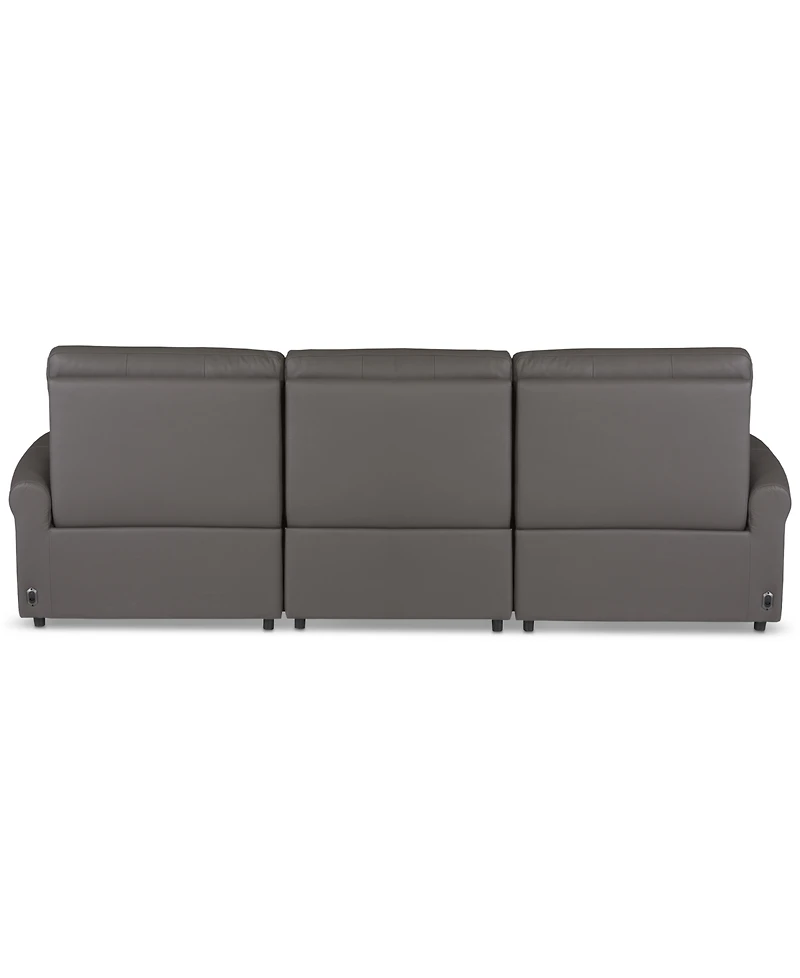 Thandler 3-Pc. Leather Sofa with 3 Power Recliners, Exclusively at Macy's
