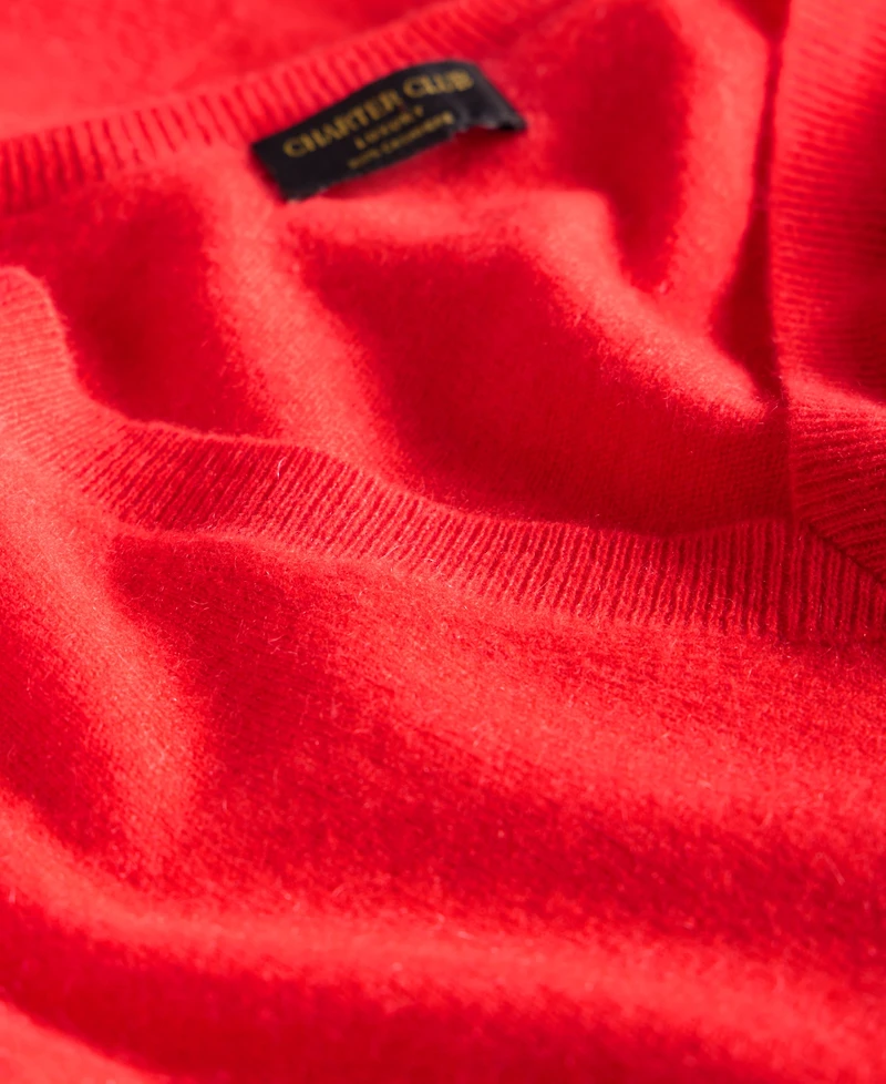 Charter Club 100% Cashmere Women's V-Neck Long-Sleeve Sweater, Macy's Exclusive