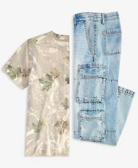 Abercrombie Kids Boys Essential T Shirt Baggy Cotton Denim Cargo Pants