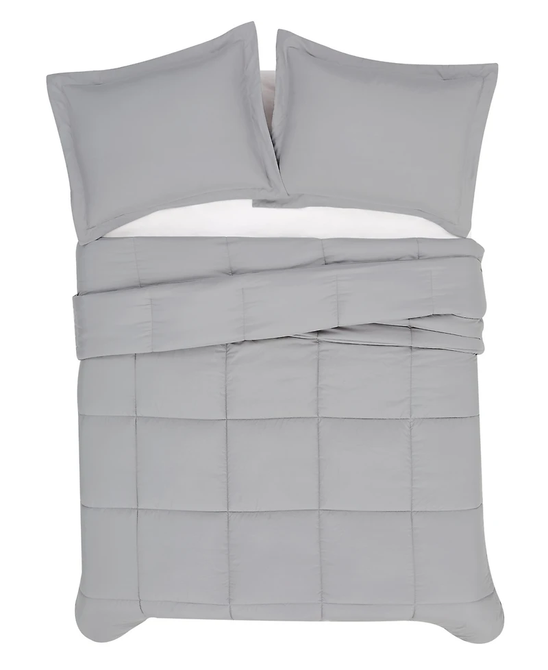 Truly Soft Garment Wash Solid 3-Pc. Comforter Set, Full/Queen