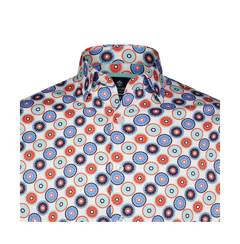 Luchiano Visconti Men's Multicolor Circle Print Shirt