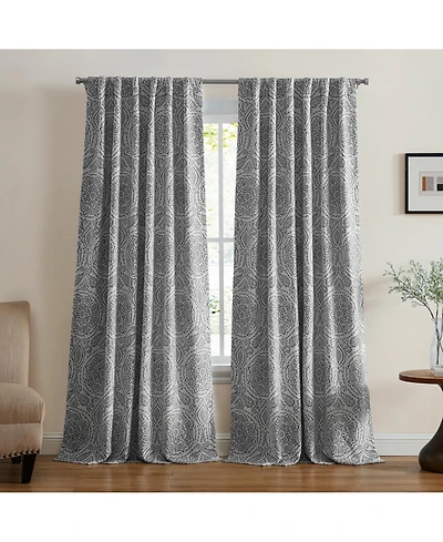 Elrene Home Fashions Giovanni Medallion Linen Blend Window Curtain Panel