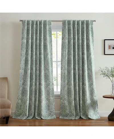 Elrene Home Fashions Giovanni Medallion Linen Blend Window Curtain Panel