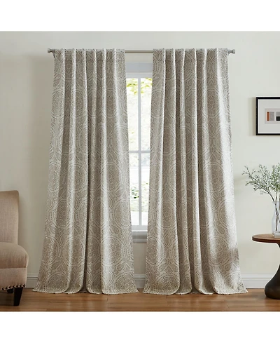 Elrene Home Fashions Giovanni Medallion Linen Blend Window Curtain Panel