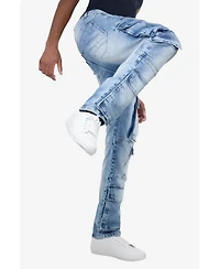 Raw X Men's All Over Cargo Pocket Straight Fit Fashion Jeans