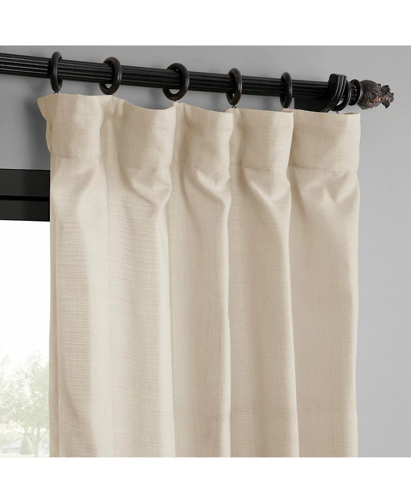 Raw Weave Linen Curtains (2 Panels) Window and Drapes, Rod Pocket Bedroom Curtains