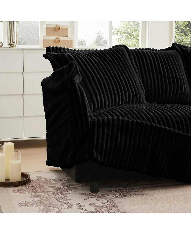 Streamdale Corduroy Slipcovered Armchair with Pillows