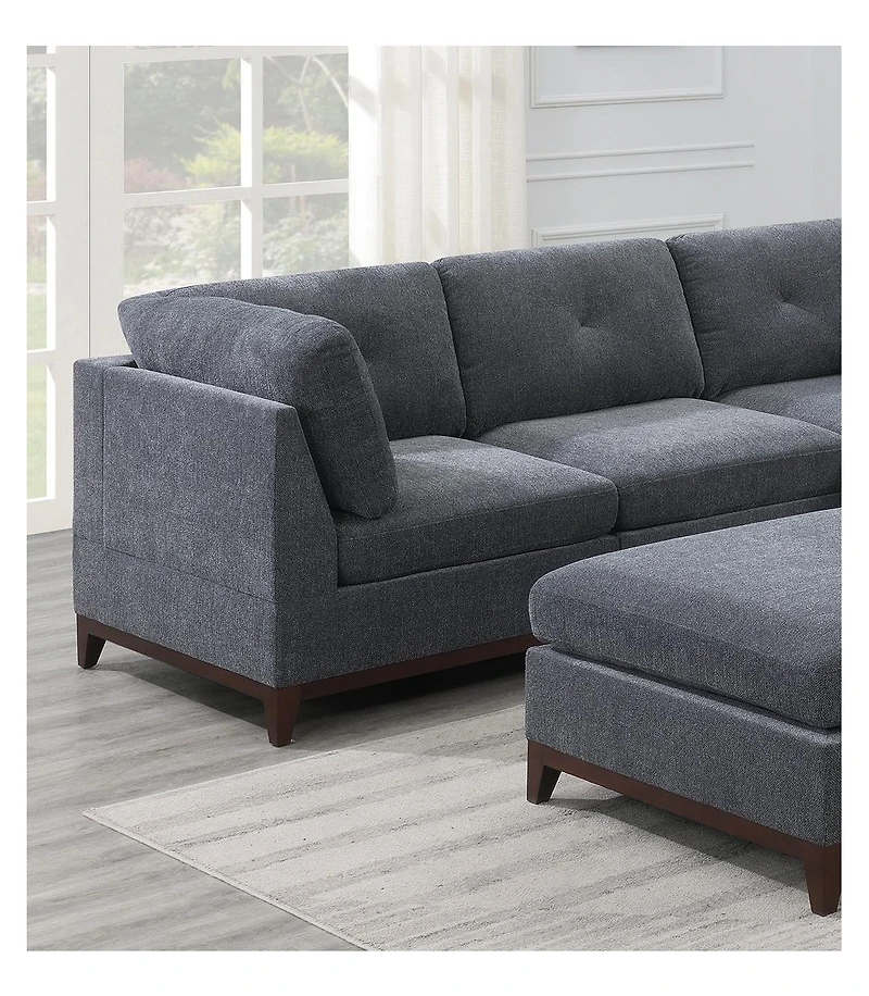 Streamdale 6-piece Chenille Modular Sectional with Ottoman
