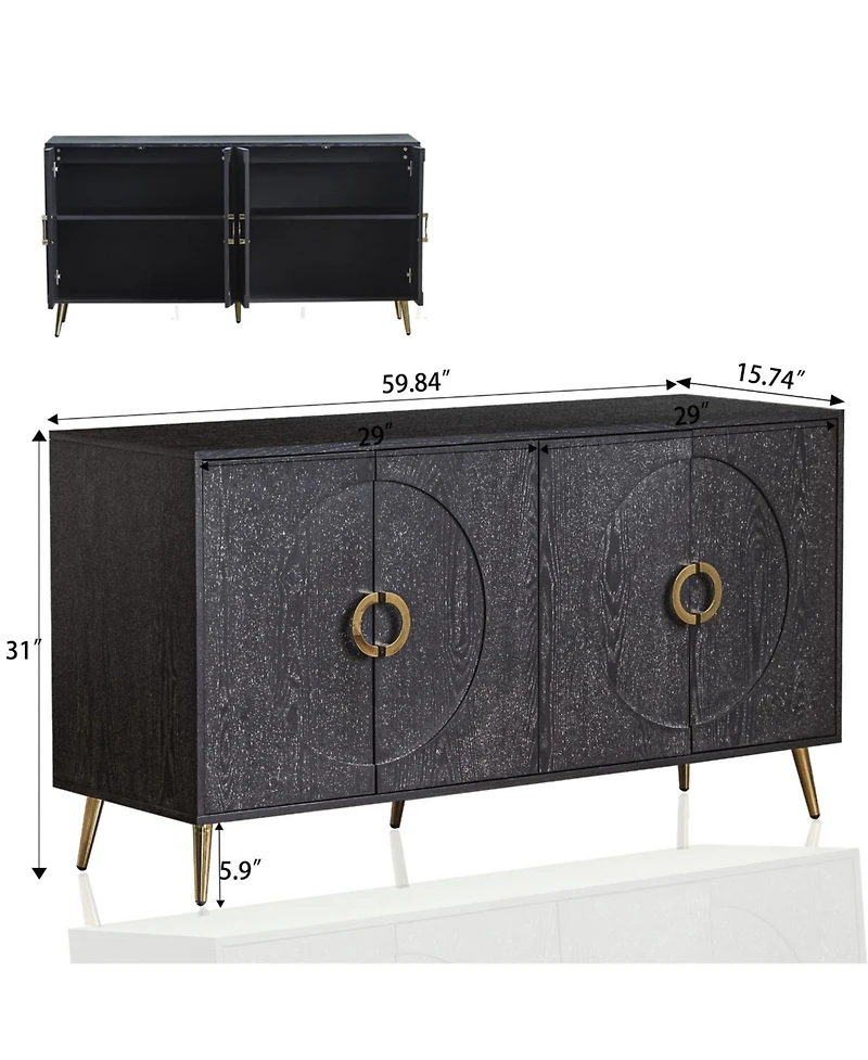 Streamdale 4-Door Modern Lacquered Buffet Cabinet