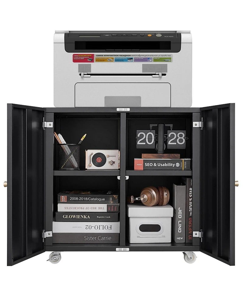 Streamdale Mobile Printer Stand with File Cabinet