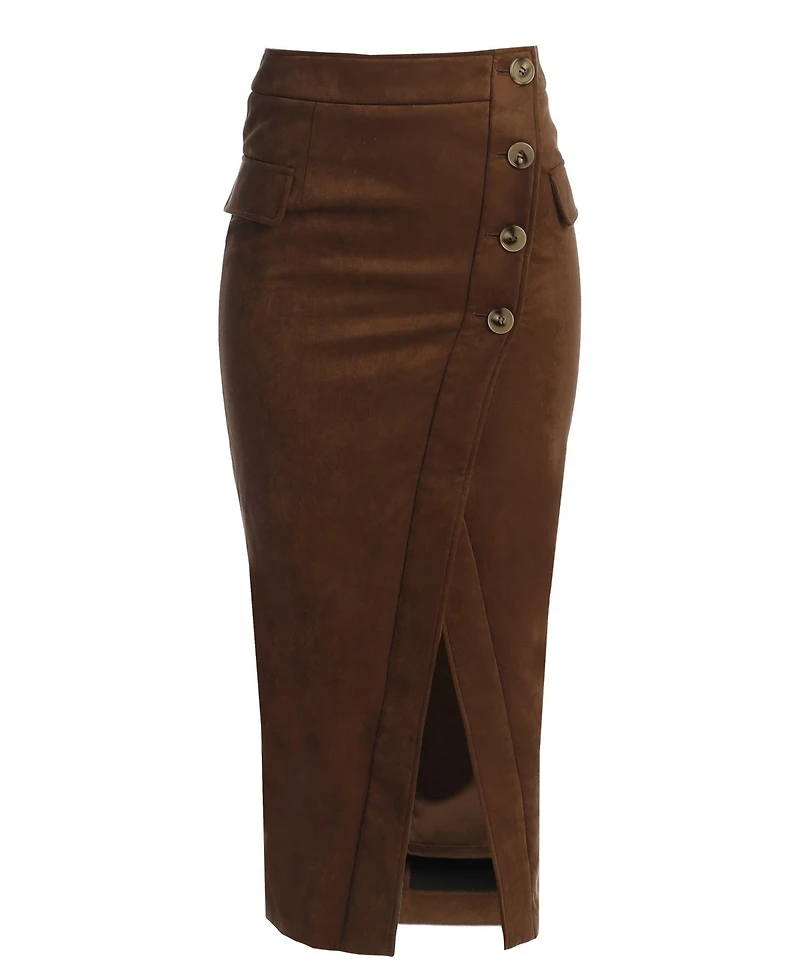 Jluxlabel Women's Audrey Suede Midi Skirt