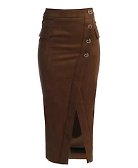 Jluxlabel Women's Audrey Suede Midi Skirt