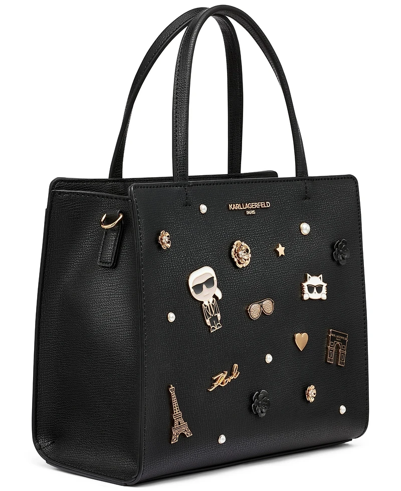 Karl Lagerfeld Paris Maybelle Satchel with Pins
