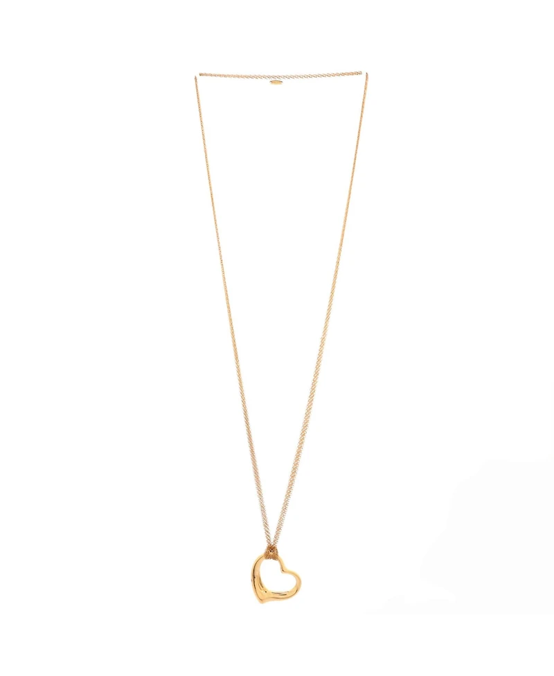 Pre-Owned Tiffany & Co. 36mm Elsa Peretti Open Heart Mesh Pendant Necklace 18K Rose Gold