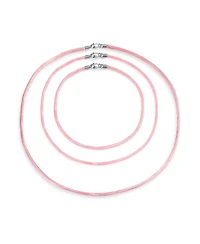 Bling Jewelry Set of 3 Satin Silk Cord Necklaces with Sterling Silver Clasp