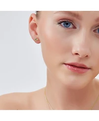 Spero London Emerald Color Eye Stud Earring Sterling Silver