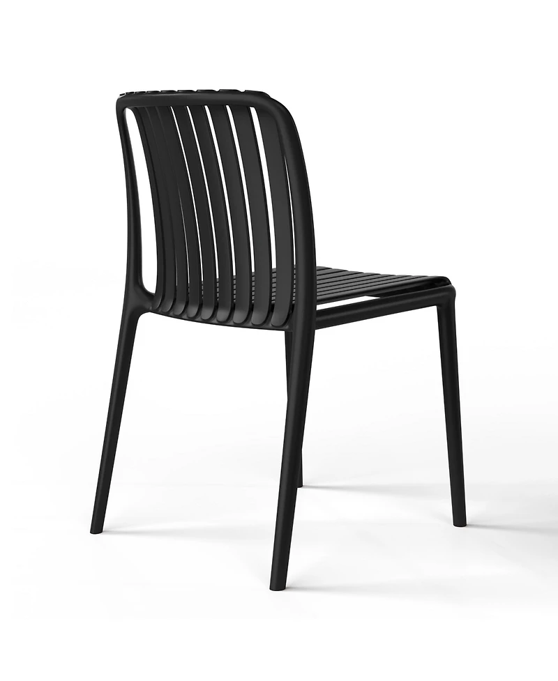 3-Piece Outdoor Metal Dining Table Set And Stackable Resin Patio Chairs