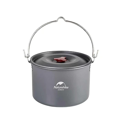 Naturehike Camping Soup Pot Cookware with Lid Large Outdoor Portable Hanging Pot Cooking Set for 1-6 People