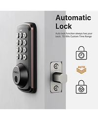 Zachvo Fingerprint Door Lock Keyless Deadbolt, Electric Door Locks with Keypads and Emergency Charging Port