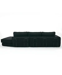 Streamdale Black Lamb Velvet Folding Sleeper Sofa Bed