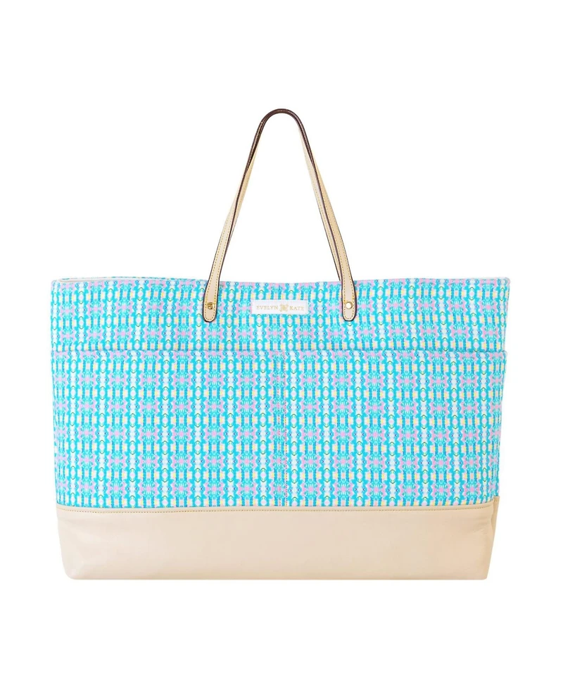 Evelyn & Kate Original Canvas Tote Bag with Leather Base