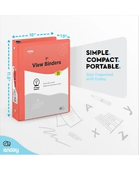 Enday 3-Ring Binder with Clear View Cover and 2 Inside Pockets – Heavy Duty Durable for School Supplies, Office Organization