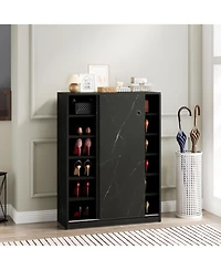 Streamdale Marble 6-Layer Shoe Cabinet with Sliding Door
