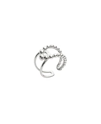 Spero London Beaded Intercepting Circle Sterling Silver Adjustable Ring
