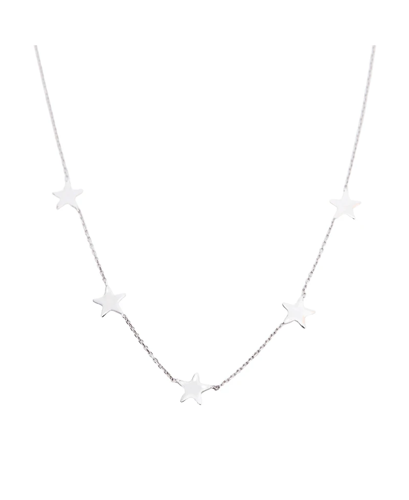 Spero London Star Sterling Silver Station Necklace