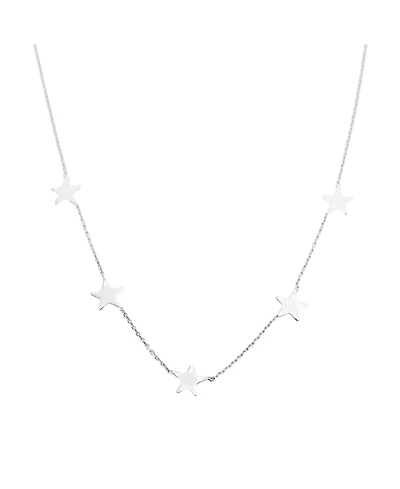 Spero London Star Sterling Silver Station Necklace