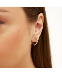 Spero London Sterling Silver Heart Hoop Earrings