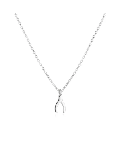 Spero London Sterling Silver Mini Wishbone Necklace