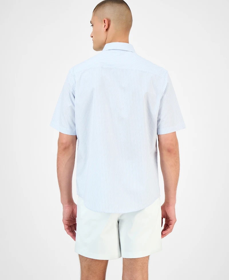 Alfani Men's Pacco Short Sleeve Striped Button-Front Shirt, Exclusively at Macy's