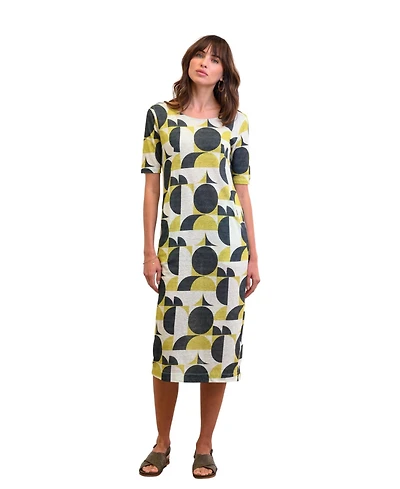 Celtic & Co. Women's Linen Blend Button Back Midi Dress