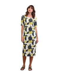 Celtic & Co. Women's Linen Blend Button Back Midi Dress