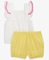 First Impressions Baby Girls Cotton Clip-Dot Top & Bloomer Shorts, 2 Piece Set, Exclusively at Macy's