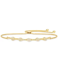 Diamond Cluster Station Bolo Bracelet (1/2 ct. t.w.) in 10k Gold